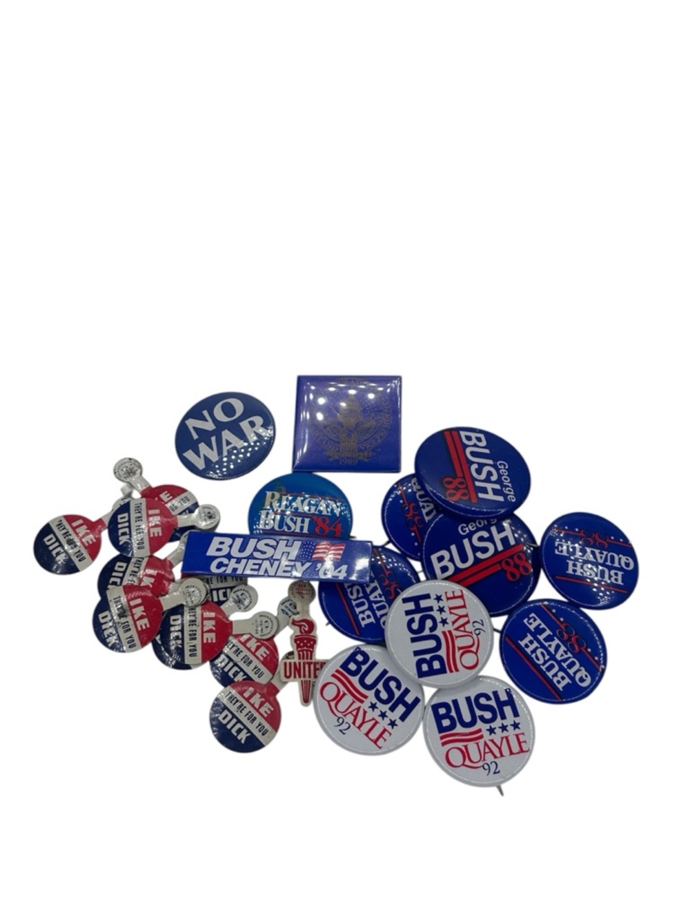 Vintage Bush Campaign Button Lot - Blue and Red